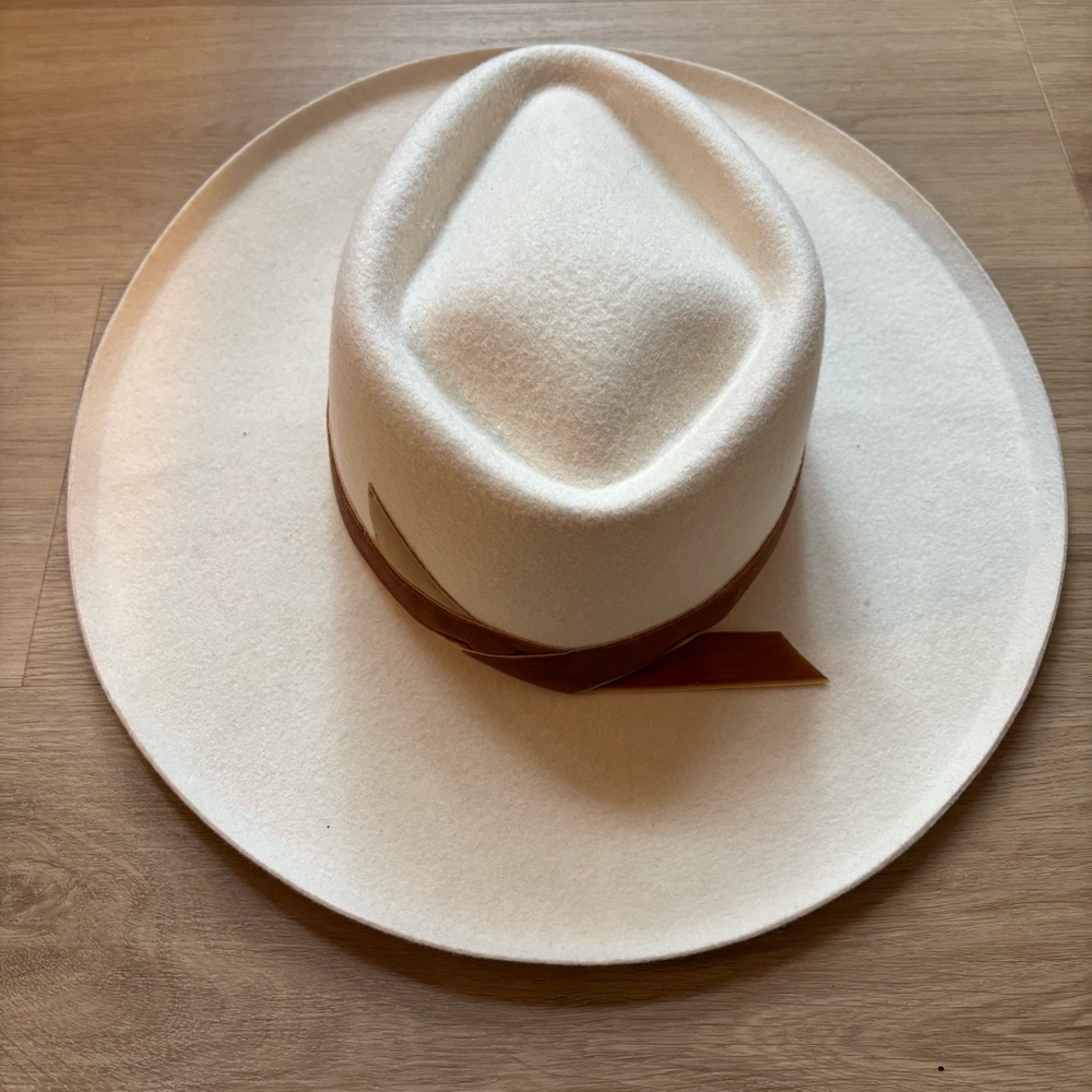 Lack Of Color Cream Pencil Hat with Tan Band